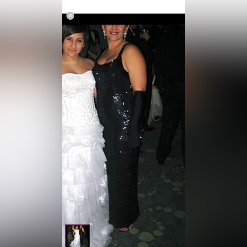Black sequins formal evening gown